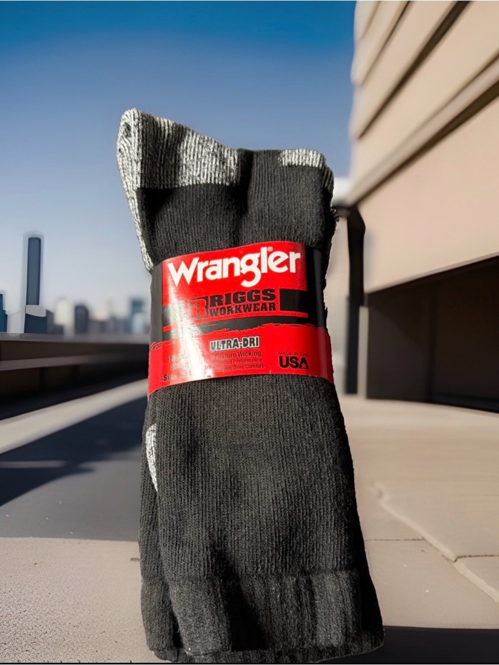 2-Pack Wrangler Men’s Shoe Size 9-13 Riggs Workwear Ultra Dry Socks. Black. NWT.